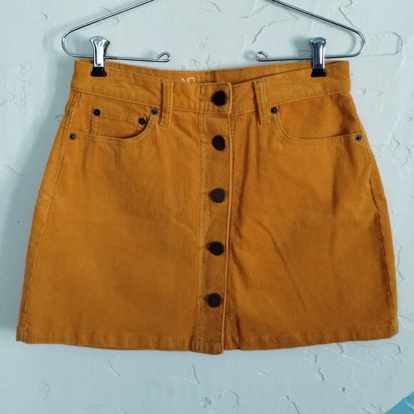 No Boundaries High Rise Mustard Corduroy Skirt - Picture 4 of 7